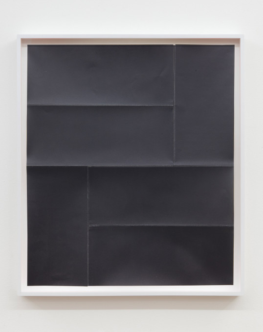o. T. (Black Mamba), <p>2011, lacquer, paper, 77 x 66 cm</p>
